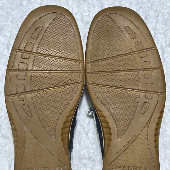 Sperry Womens Blue Leather/Fabric TopSider Boat Deck SlipOn Casual Shoes SZ 9 M - Picture 9 of 11